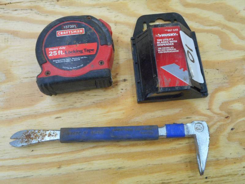 lot 10 image: Lot Of Pry Bar, Razor Blades, Tape...