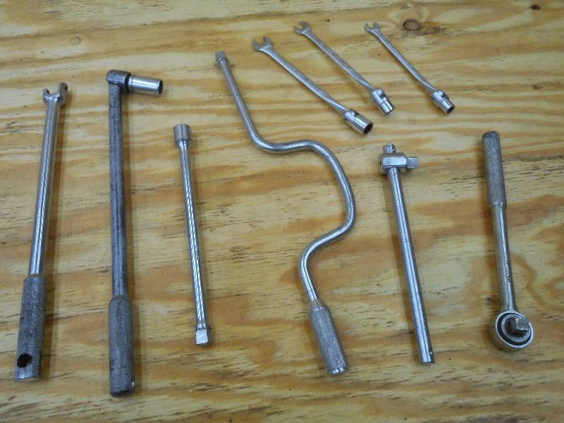 lot 30 image: Box Of Assorted Wrenches & Etc ...