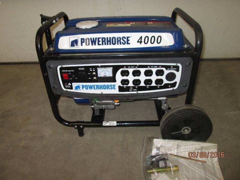 Powerhouse Gas-Powered Generator, AC120240 Volt Output, 208cc Gas Engine, Tested--Runs & Operates