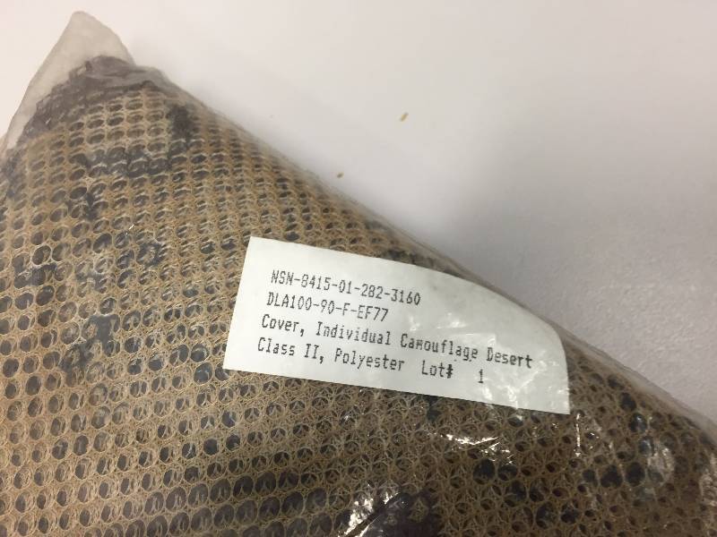 lot 3 image: CAMOUFLAGE DESERT COVER (2)  INSECT PROTECTION NET (1)