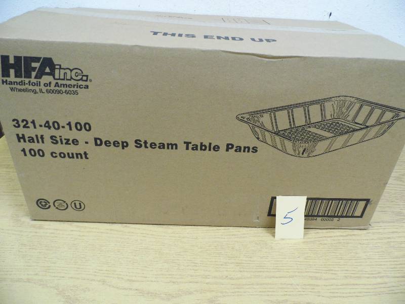 lot 5 image: Case of 12 Size Deep Steam Table Pans