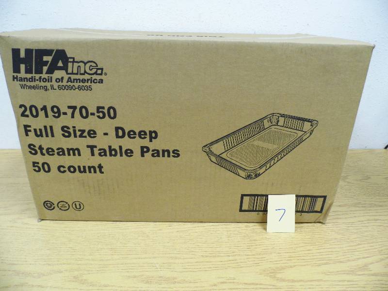 lot 7 image: Case of Full Size Deep Steam Table Pans