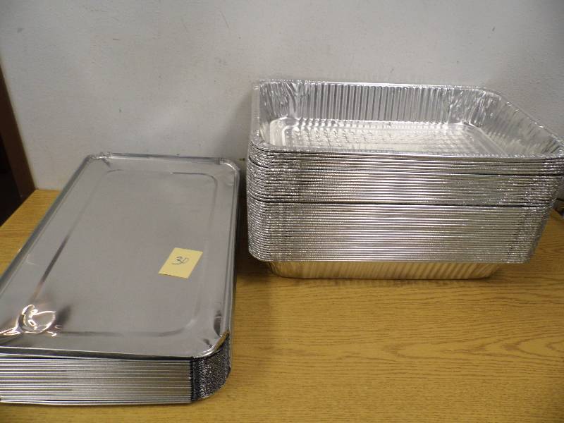 lot 30 image: Full Size Steam Table Pans w Lids