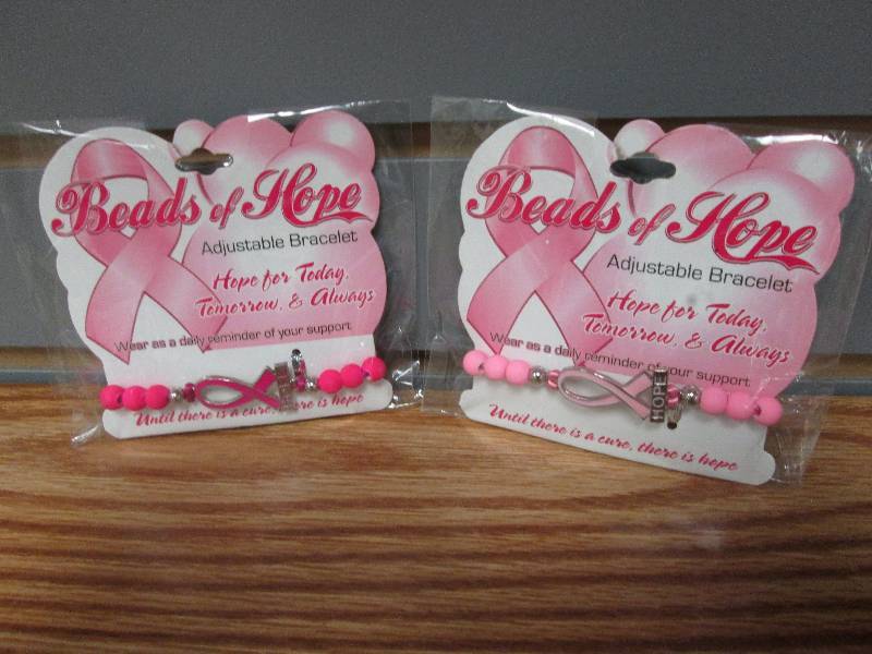 lot 57 image: Lot of 2 Beads of Hope pink ribbon ...