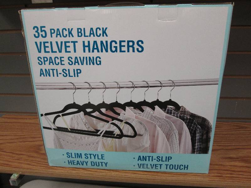 lot 74 image: 35 pack Velvet Hangers Retail  $24....