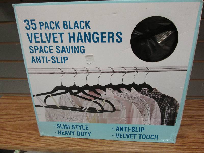 lot 75 image: 35 pack Velvet Hangers Retail  $24....