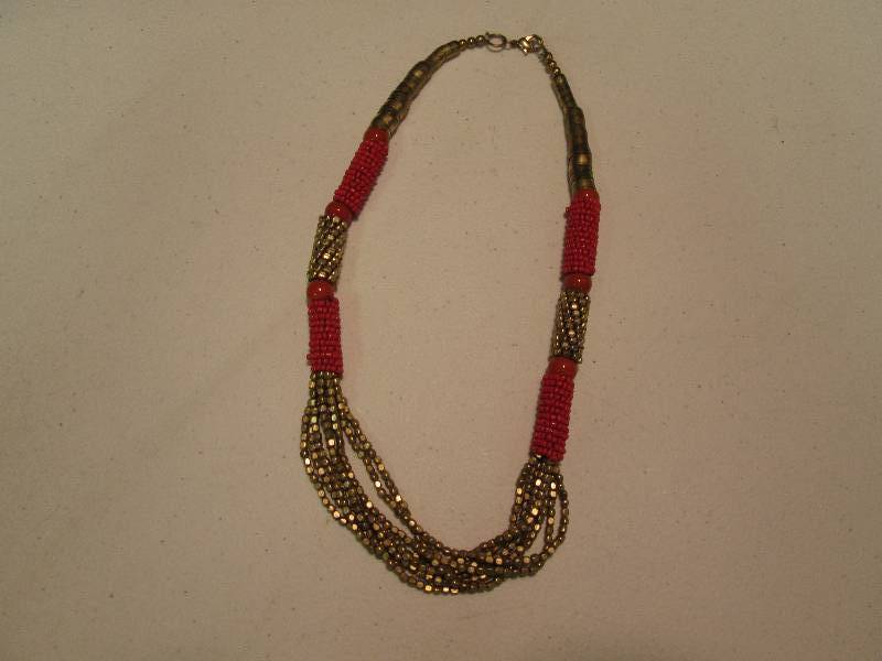 lot 94 image: Gold red necklace...