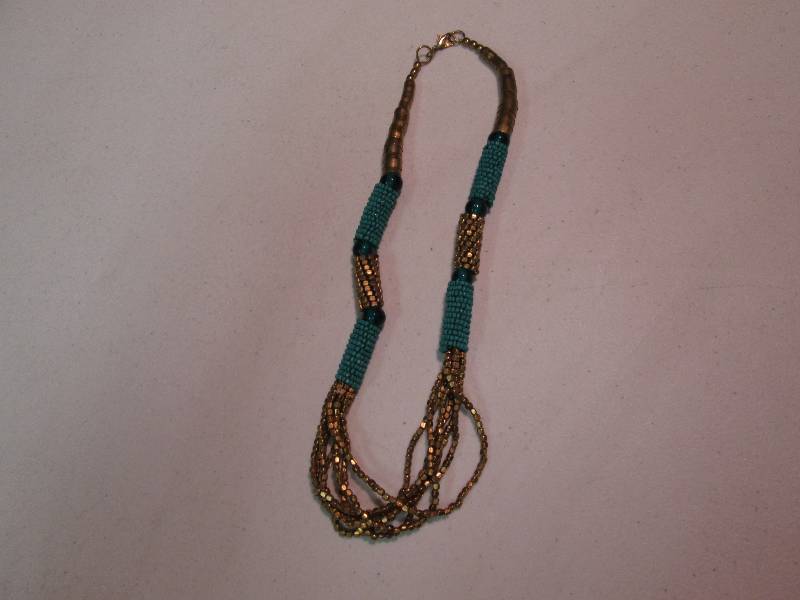lot 97 image: Gold Turquoise necklace...