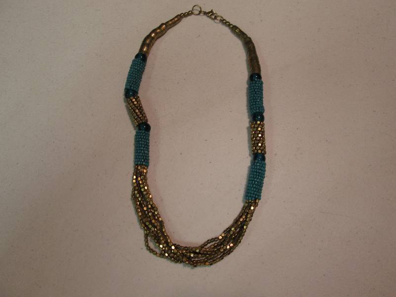 lot 98 image: Gold Turquoise necklace...
