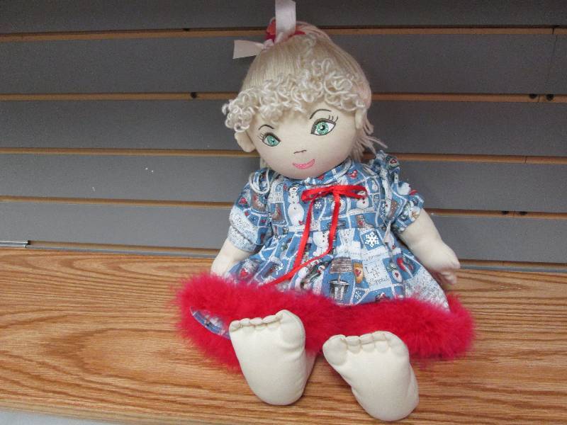 lot 126 image: Cloth doll with blonde hair...