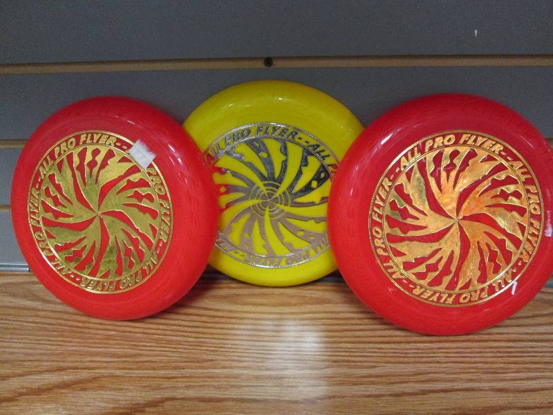 lot 169 image: Lot of 3 All-Pro Flyer frisbees...