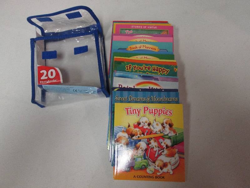 lot 180 image: 20 Story books in carrying tote...
