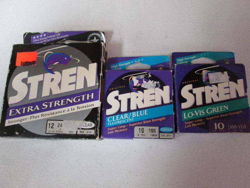 lot 195 image: Lot of 3 Stren assorted fishing lin...