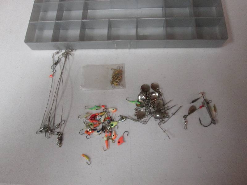 lot 204 image: Assorted small tackle with case...