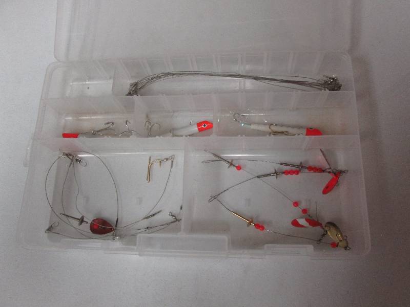 lot 205 image: Assorted lures & leaders in Plano c...