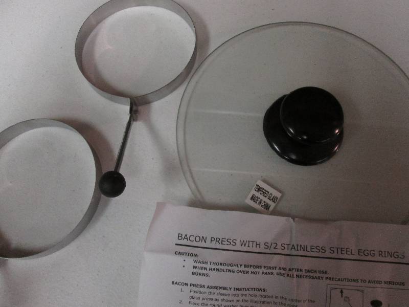 lot 301 image: Bacon press with 2 stainless steel ...