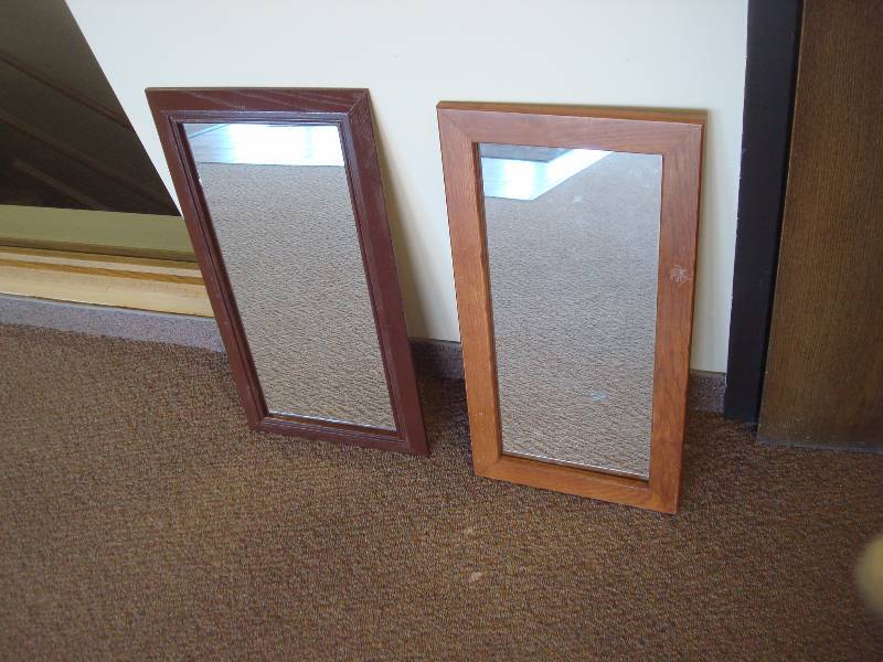 lot 32 image: Lot Of 2 Wood Framed Mirrors....