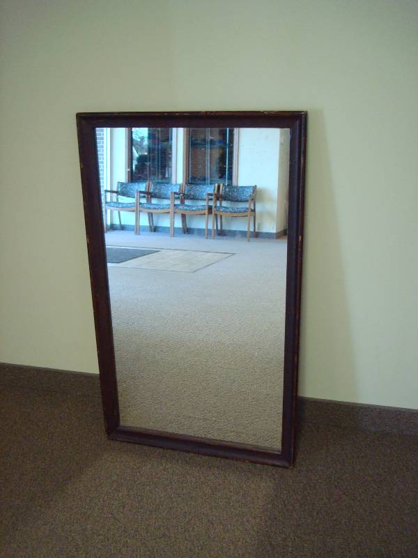 lot 35 image: Wood Framed Mirror....
