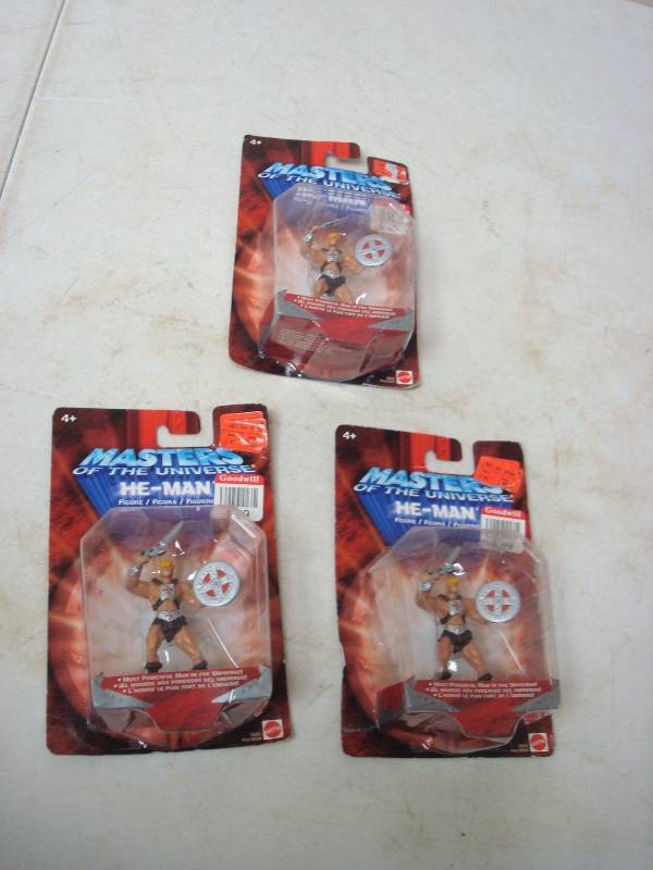 lot 77 image: Lot Of 3 Small He-Man Action Figures....