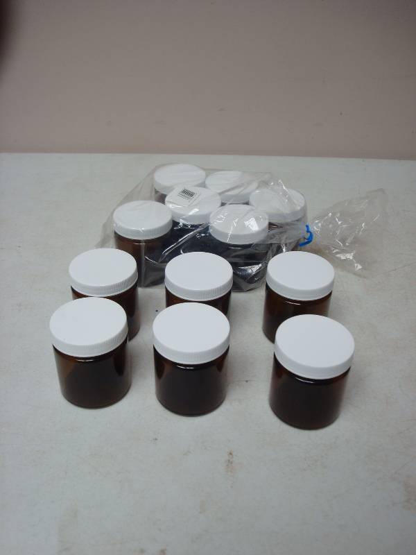 lot 108 image: Lot Of New Small Brown Jars...