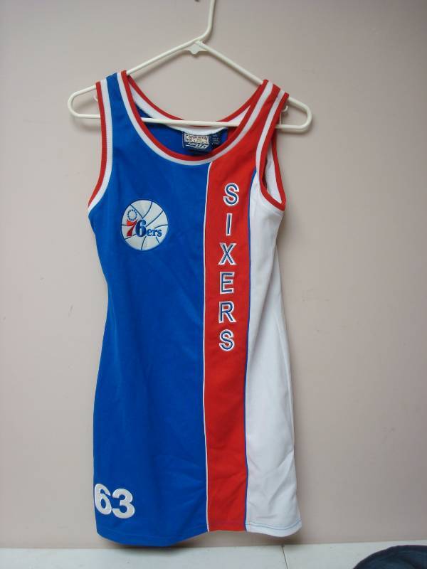 lot 121 image: NBA 76ers Basketball Dress, Size Small...