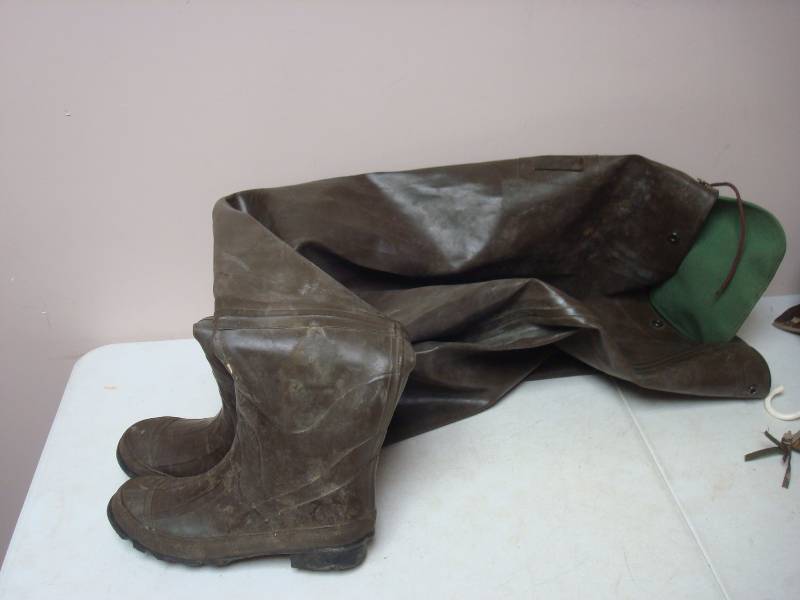 lot 133 image: Pair Of Wading Pants, Shows Wear, Cracking...