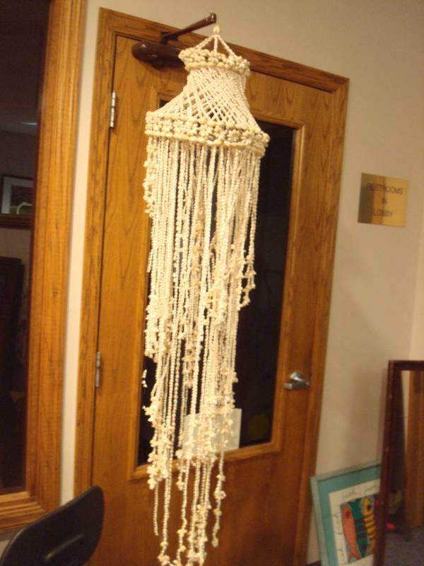 lot 206 image: Sea Shell Chandelier, Some Wear...