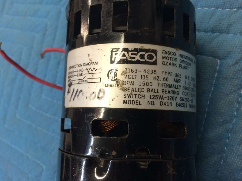 Furnace Inducer  Combustion Fan Motor