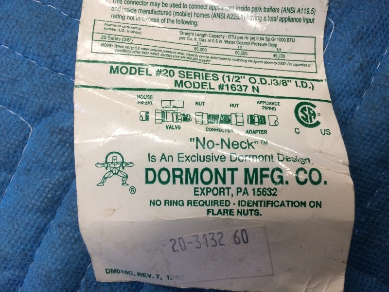 Appliance  Furnace  Water Heater  Stainless Gas Hose (1) 56 x 12   New Product