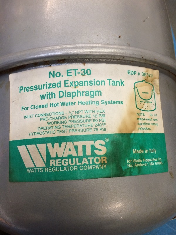 1 boiler expansion tanks  - never used, they look to be 2 or 3 gallon