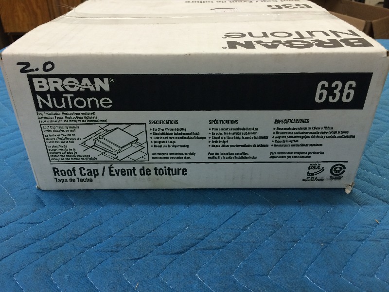 Broan Nuton  Wall Cap #636   New in the box
