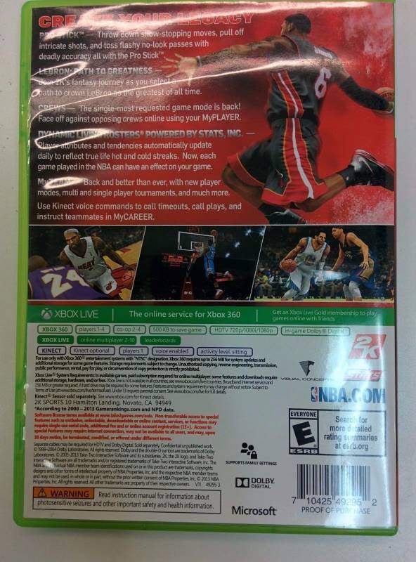lot 27 image: NBA 2K14 Xbox 360 Game Complete With Manual