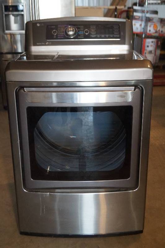 LG Electric Dryer with Steam in Graphite Steel