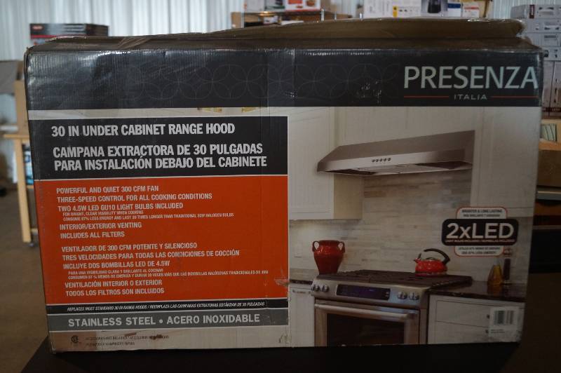 Prensenza Under Cabinet Range Hood in Stainless Steel