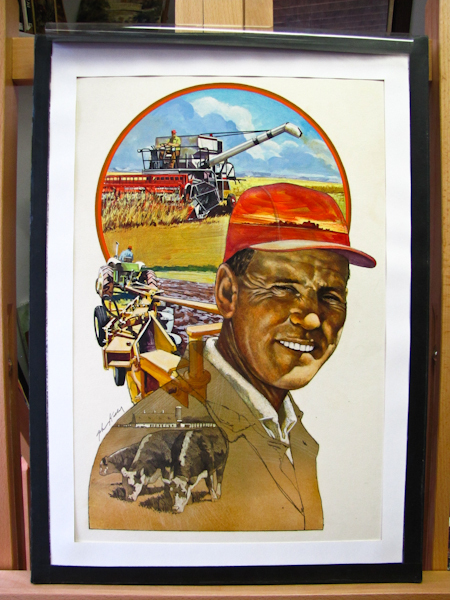 lot 37 image: Original commercial art watercolor, signed.  American heartland farming