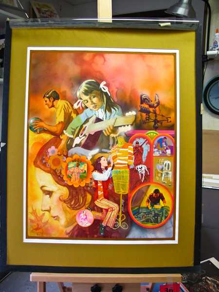 lot 36 image: Original commercial art watercolor, signed.  1970s