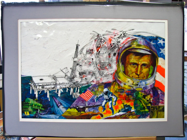 lot 52 image: Original commercial art drawing, signed. Astronaut