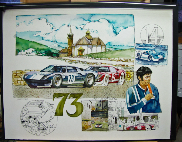 lot 2 image: original Illustration, Race Cars