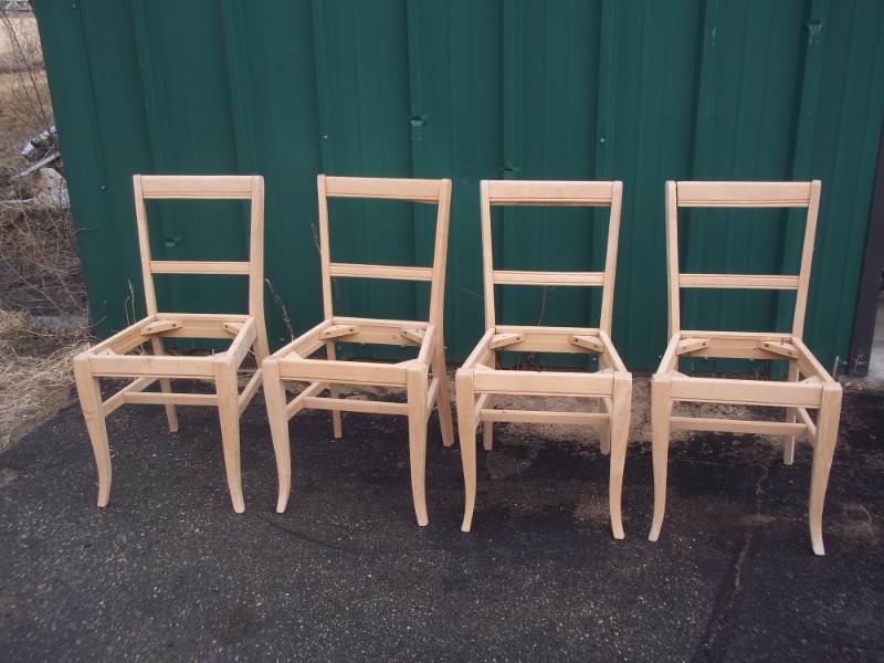 4 Unfinished chairs restoration and repair