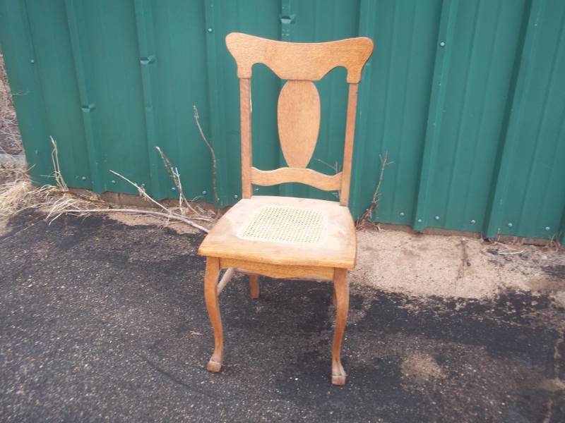 Wood chair W wicker cushion restoration and repair