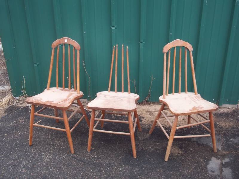 3 Wood Chairs restoration and repair