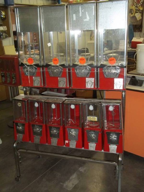 Candy Vending Machines (4 Large on top and 6 small below)