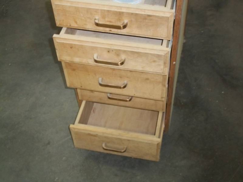 5 drawer wood cabinet 15wide x 24deep x 29tall