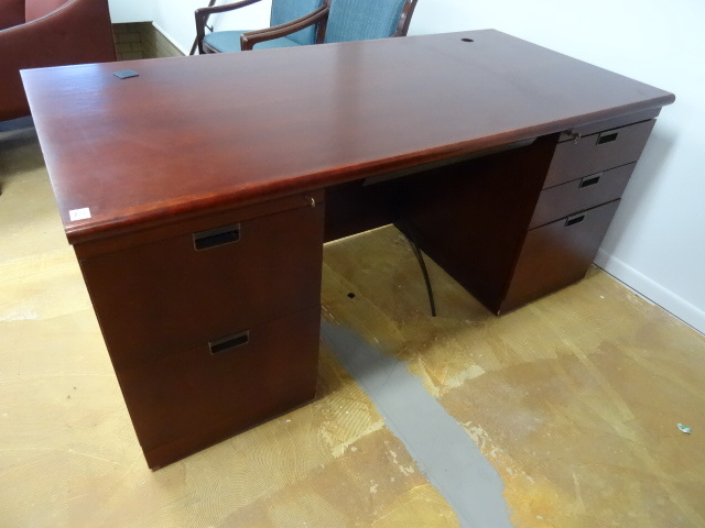 Cherry Wood Finish Office Desk