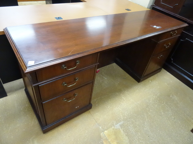 Wood Office Credenza 6 Drawers