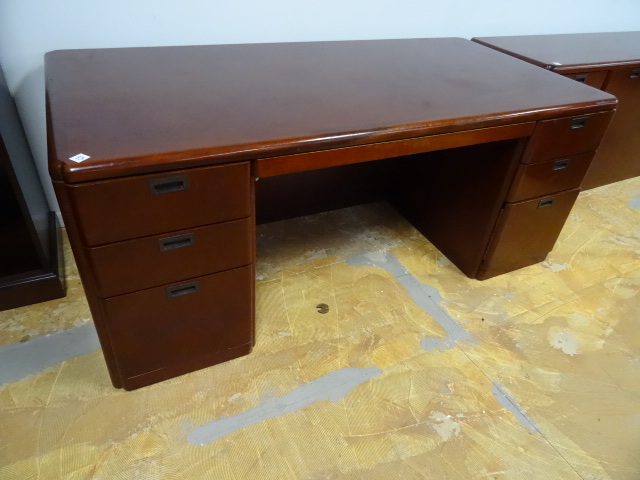 Cherry Wood Finish Office Desk