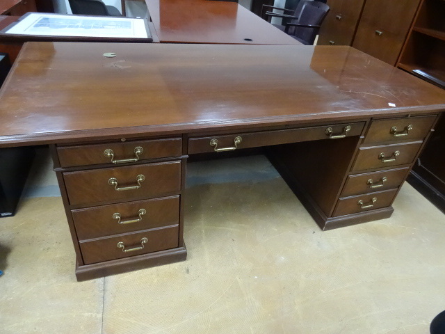 6 Drawer Wood Office Desk