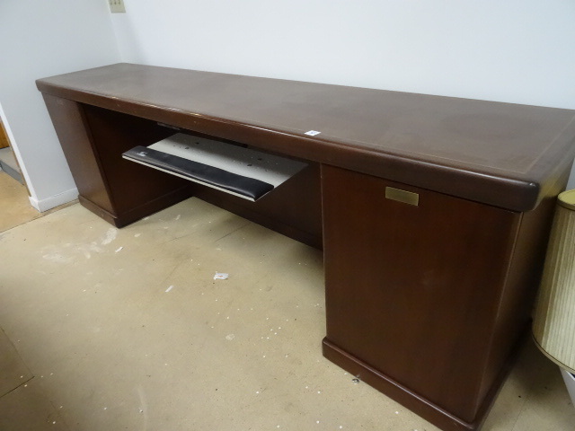Wood Desk with Keyboard Tray