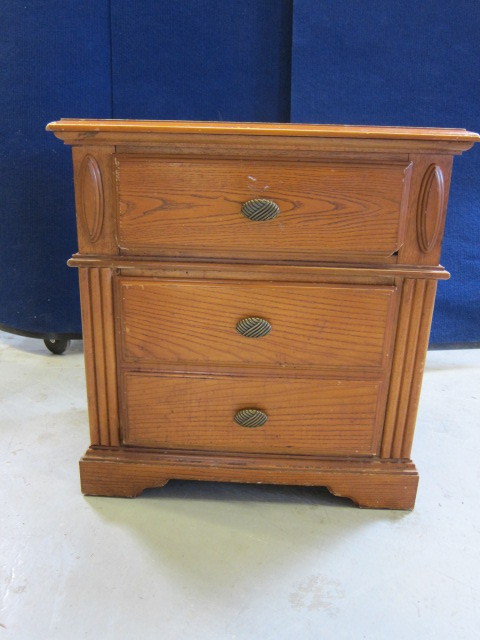 Wooden Nightstand with Two Drawer
