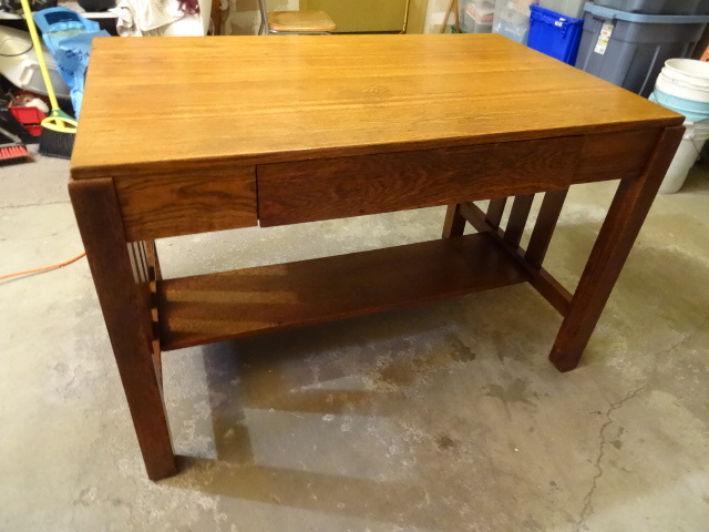 lot 2 image: Vintage Wood Desk Oak